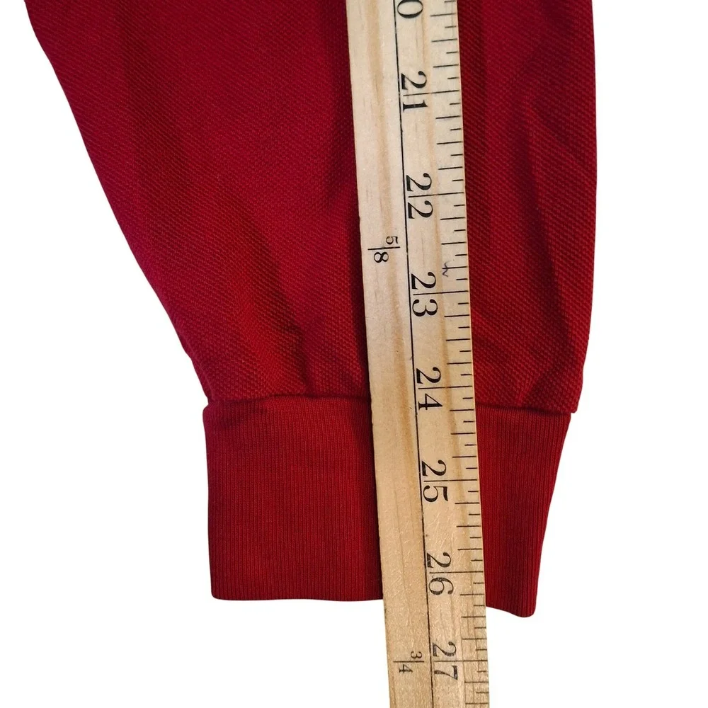 Polo Ralph Lauren Mens Long Sleeve Triple Pony Polo Shirt Red Classic Fit L